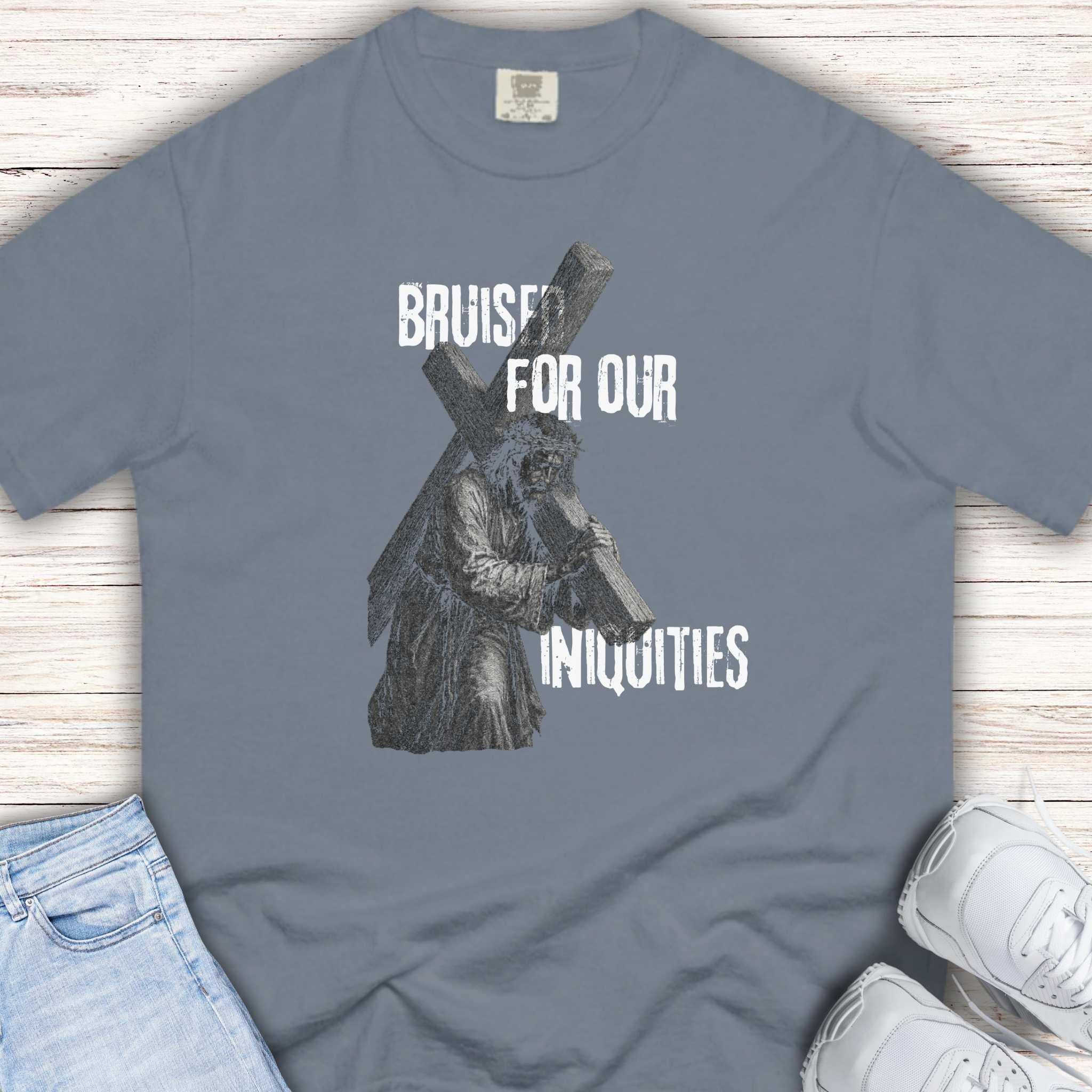 Bruised for Our Iniquities Youth Tee | Isaiah 53 Christian Shirt