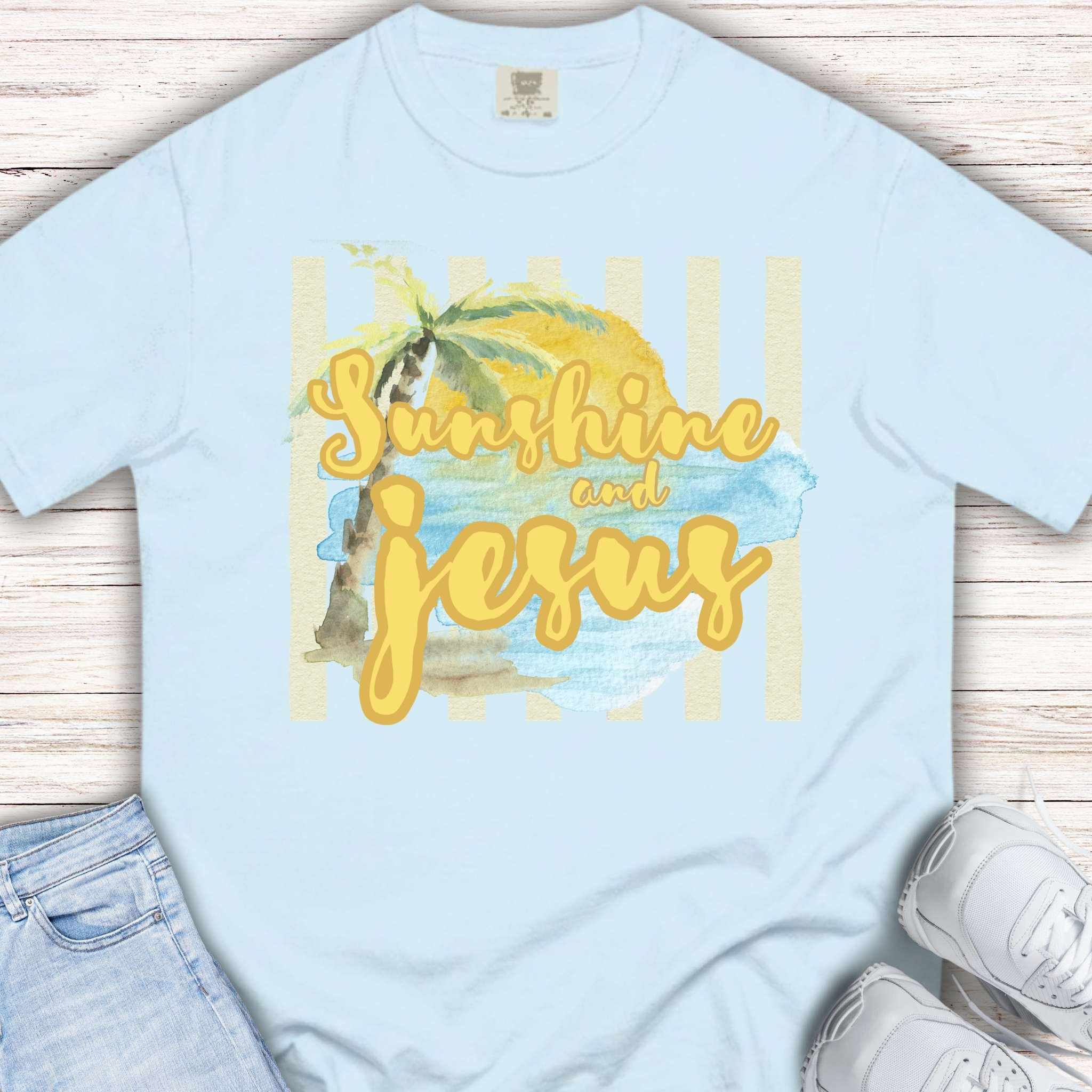 Youth Tee — "Sunshine and Jesus" Palm Beach Christian Graphic Shirt