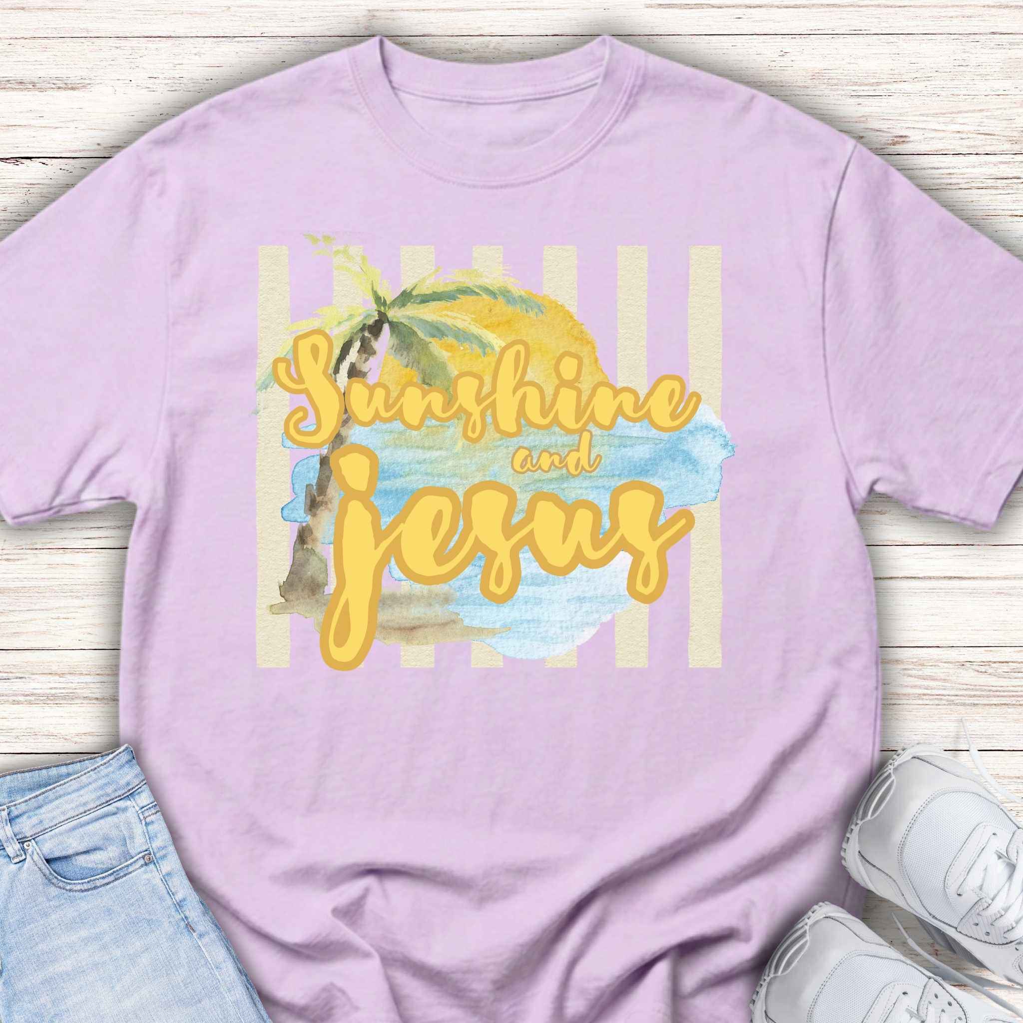 Youth Tee — "Sunshine and Jesus" Palm Beach Christian Graphic Shirt