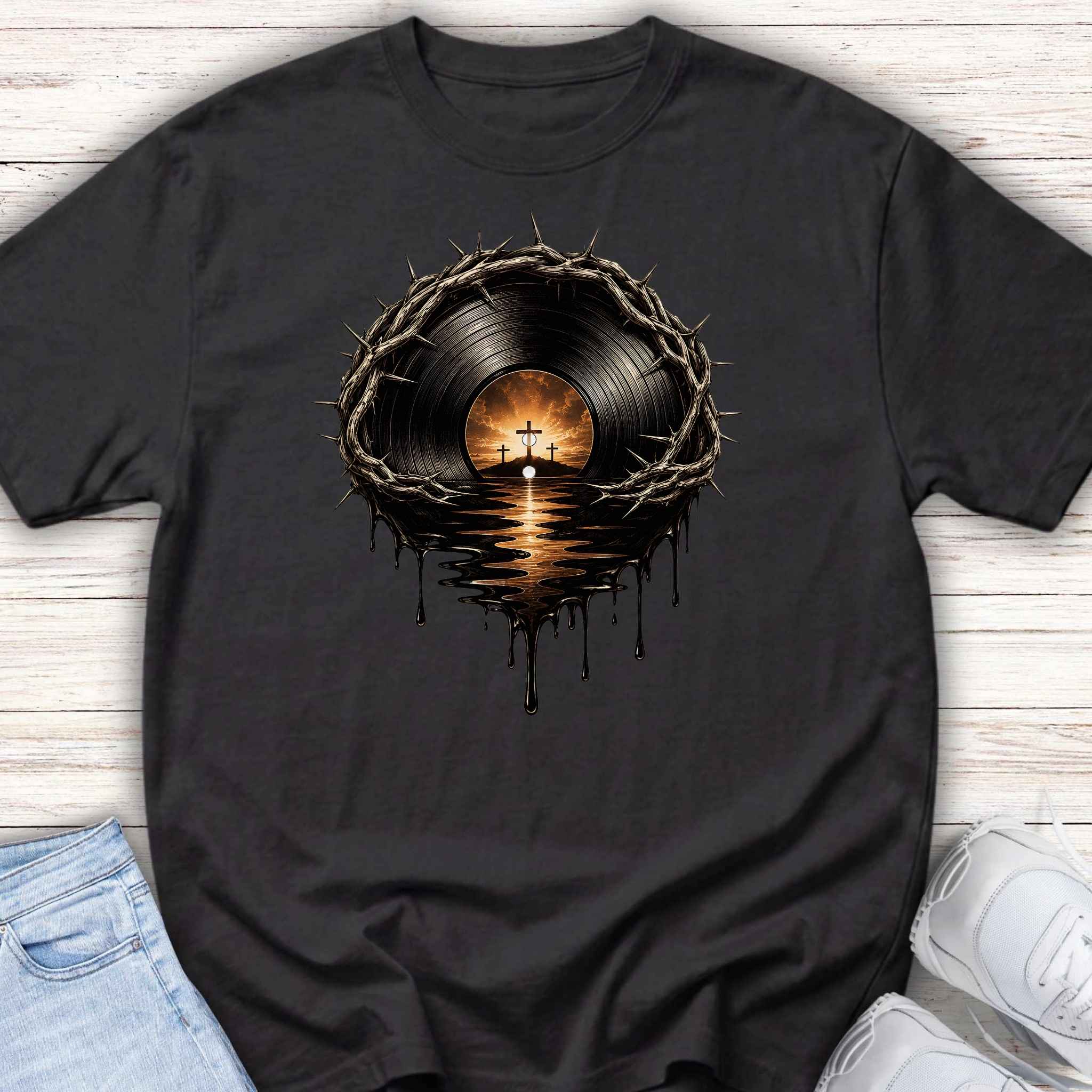 Crown of Thorns and cross vinyl