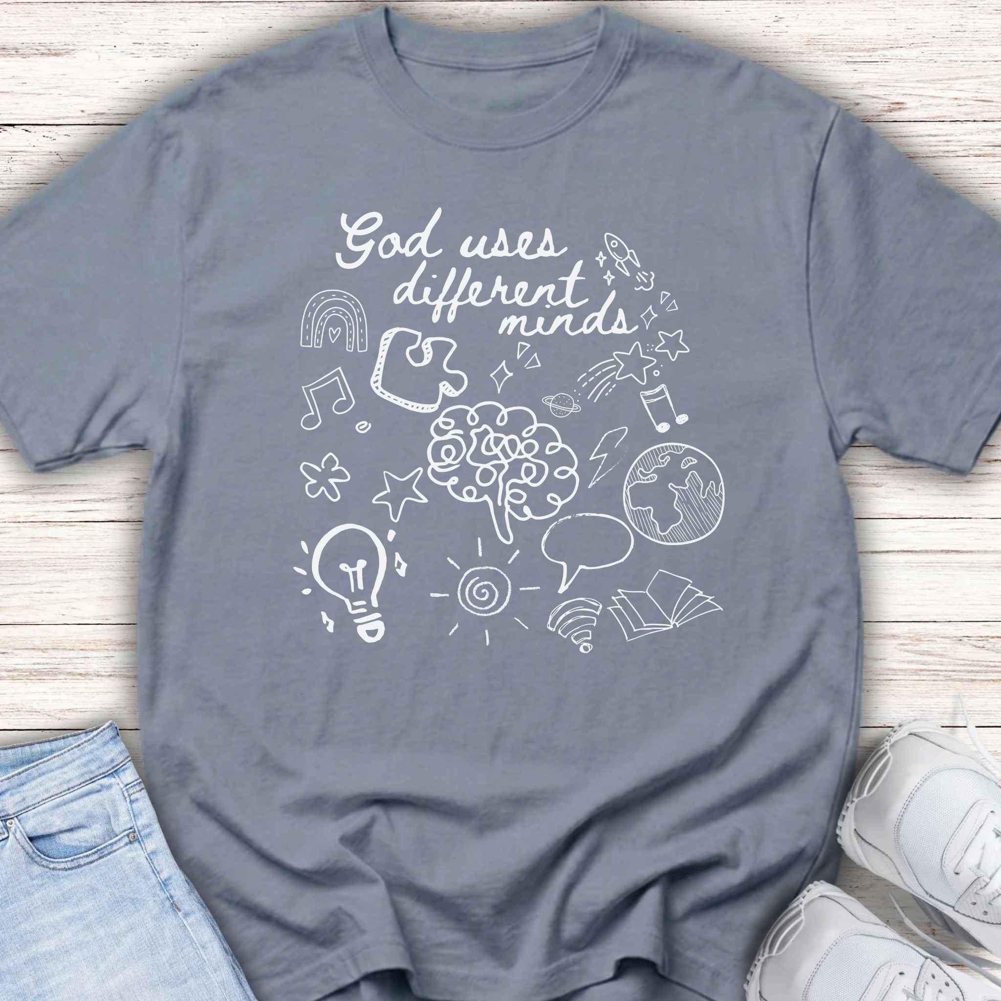 Youth Tee — "God Uses Different Minds" Inspirational Faith Kids T‑Shirt