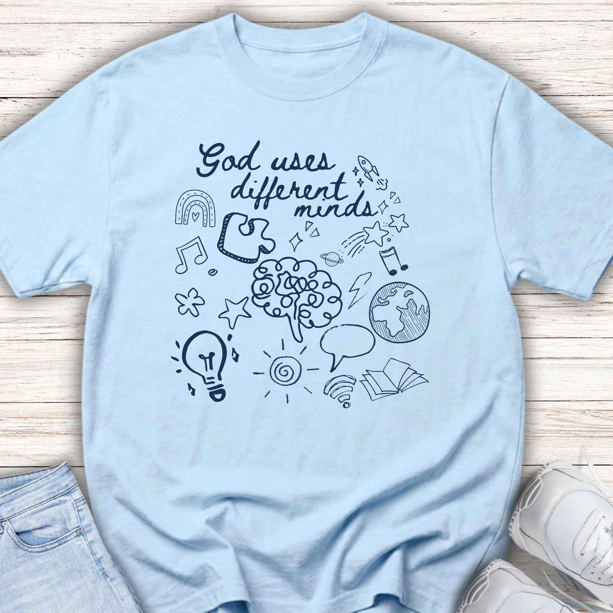 Youth Tee — "God Uses Different Minds" Inspirational Faith Kids T‑Shirt