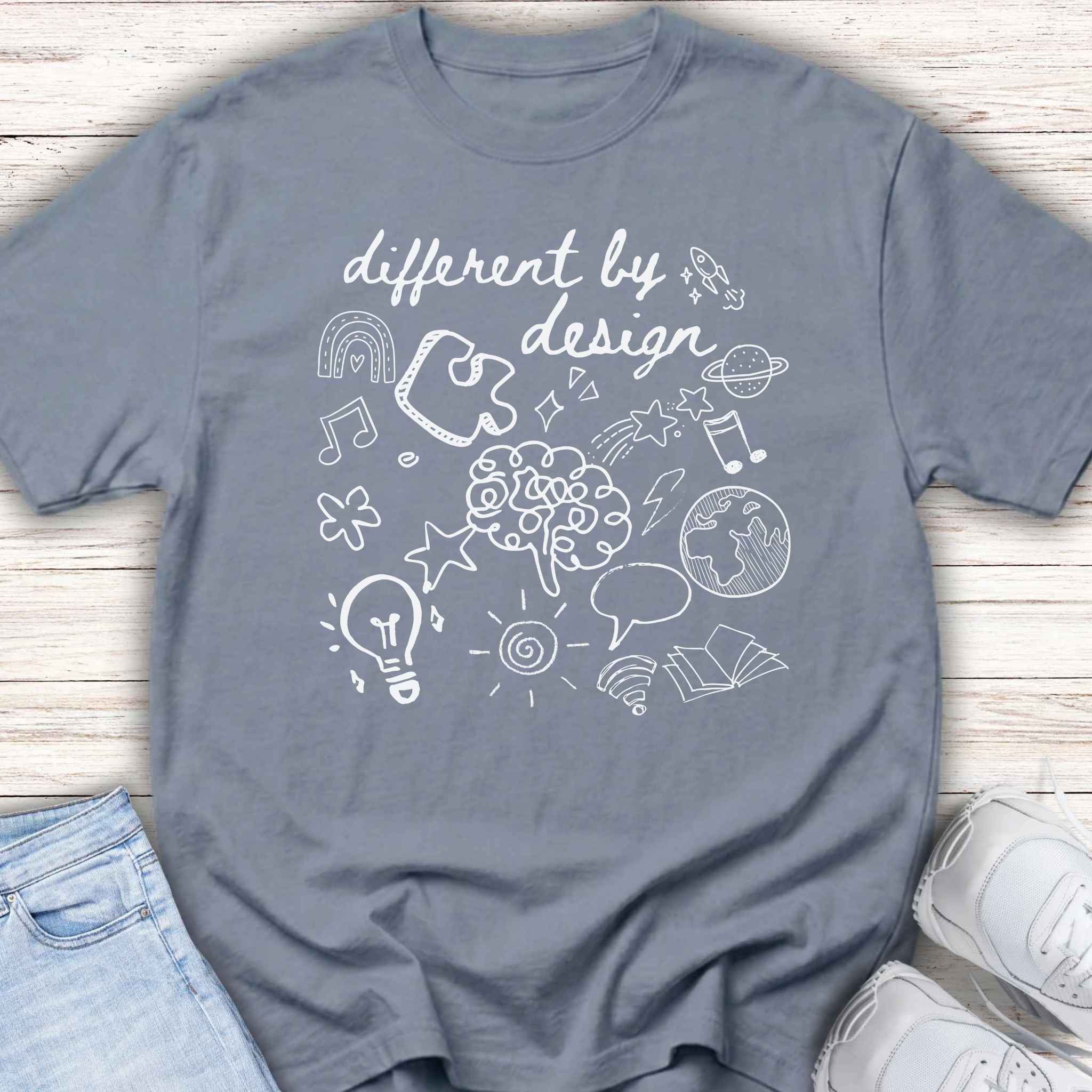 Youth Tee — “Different By Design” Creativity & Neurodiversity Graphic