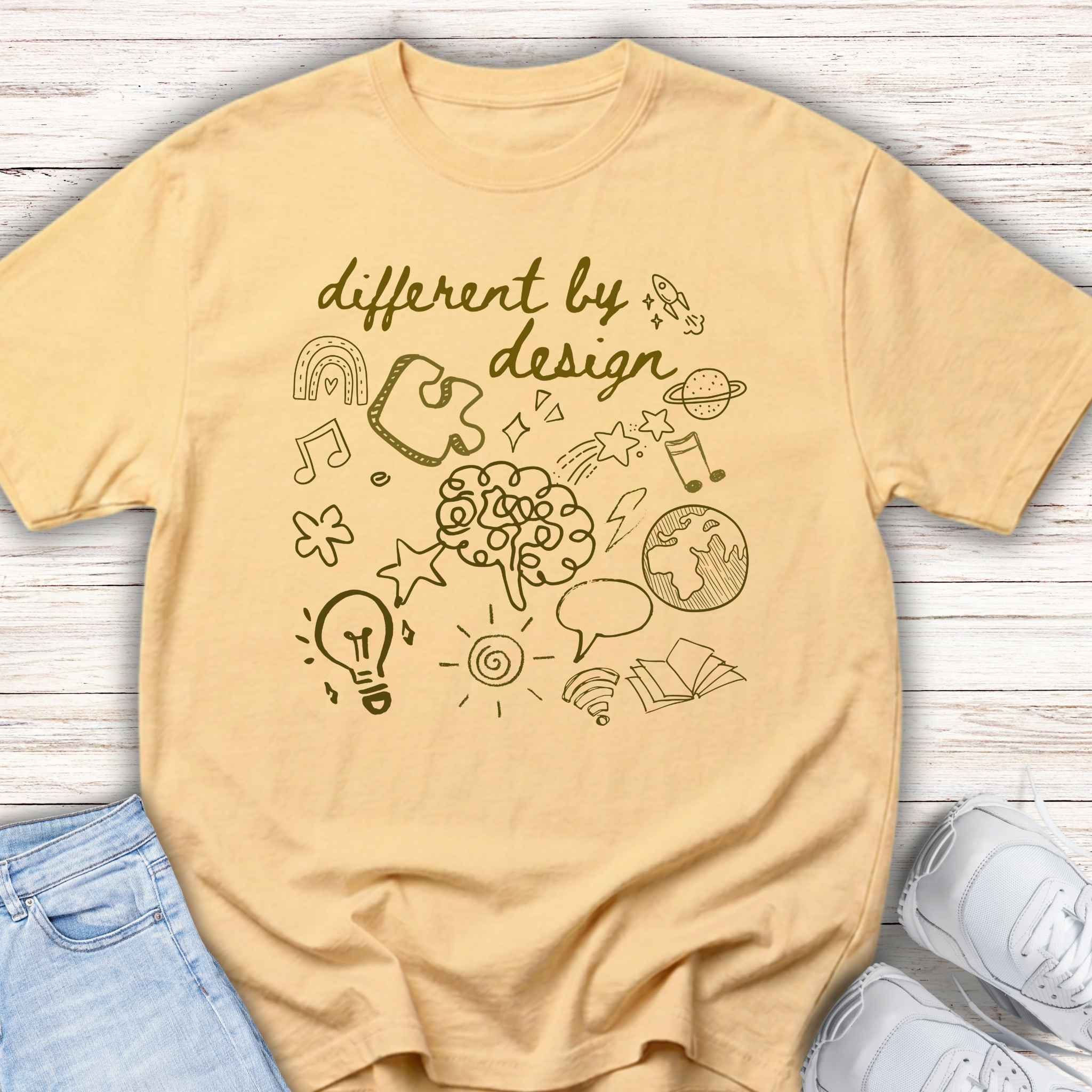 Youth Tee — “Different By Design” Creativity & Neurodiversity Graphic