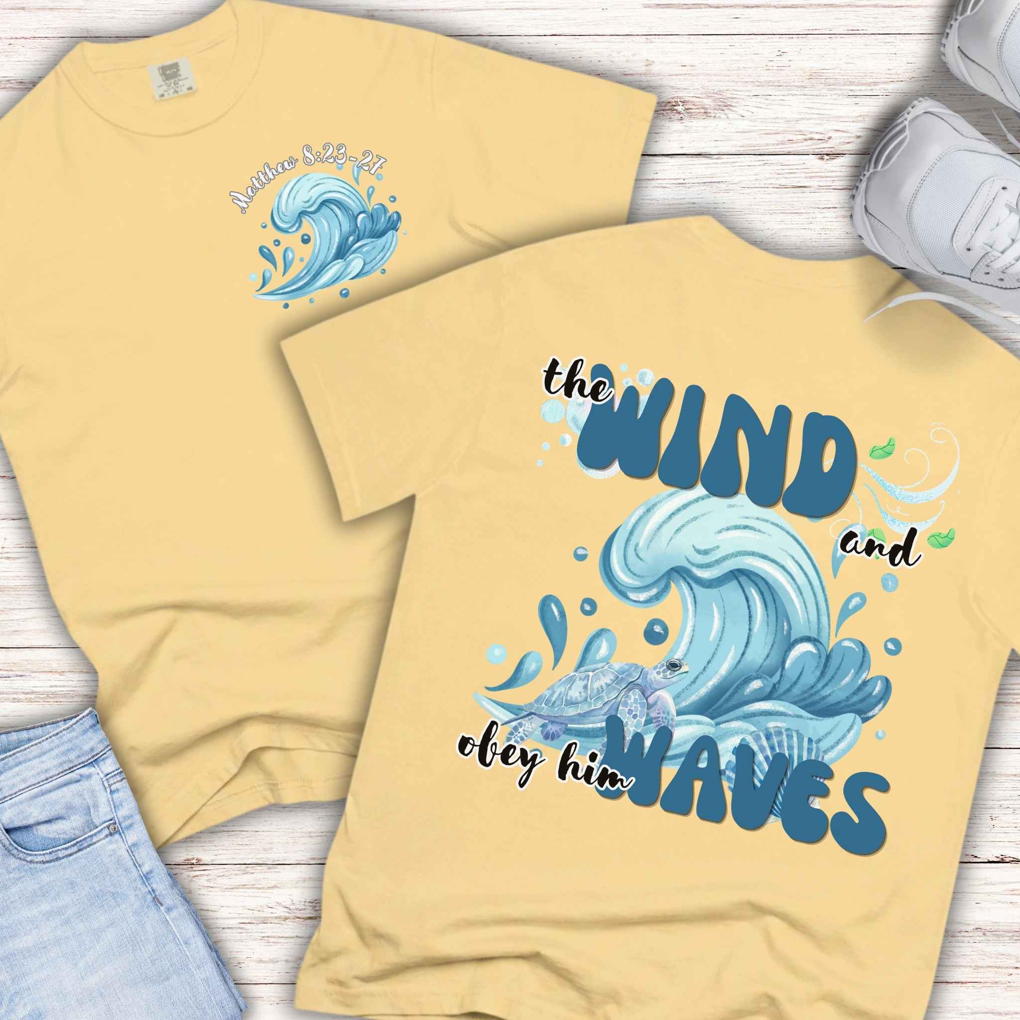 Youth Tee — "The Wind and Waves" Surf Wave Graphic Shirt (Kids Coastal Summer Tee)