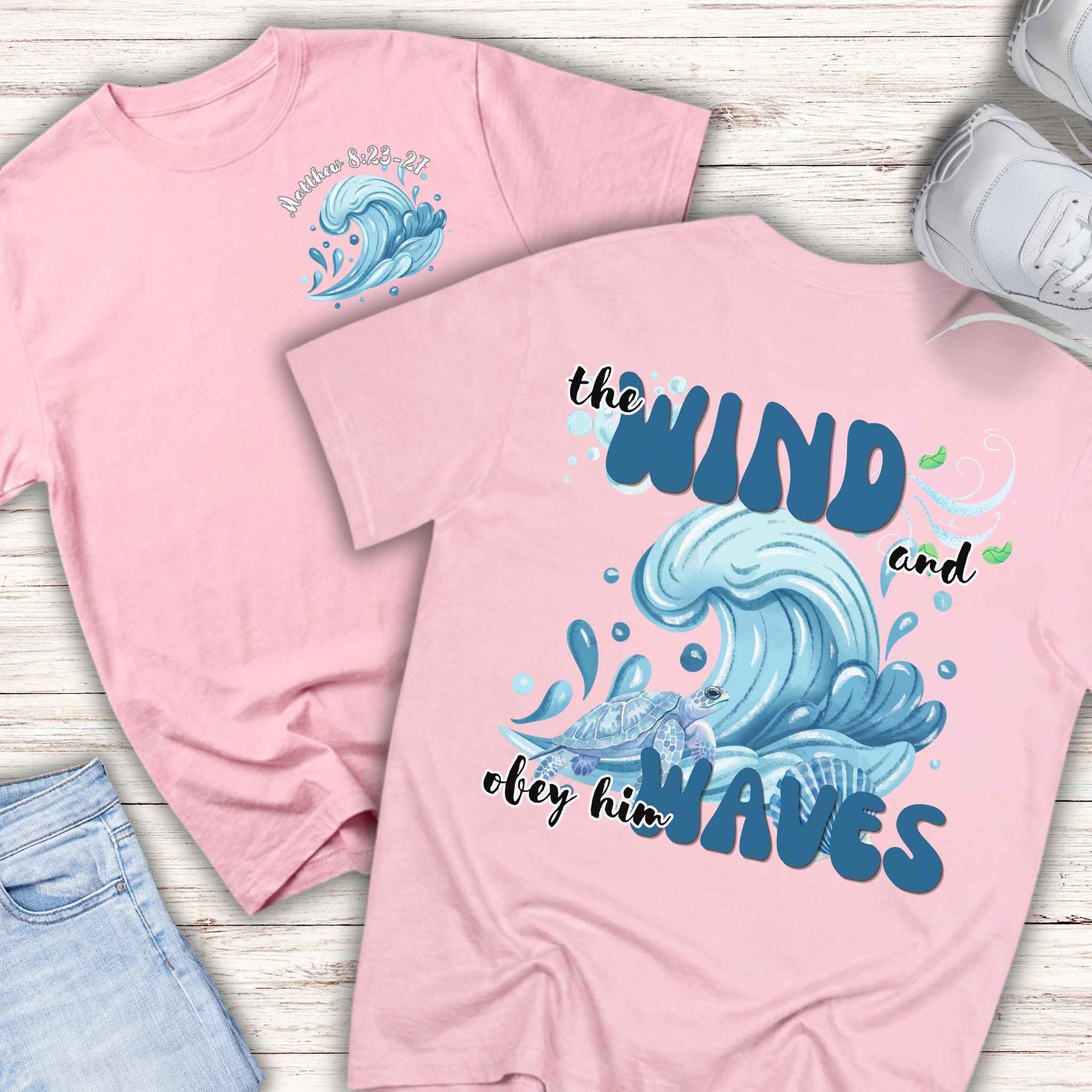 Youth Tee — "The Wind and Waves" Surf Wave Graphic Shirt (Kids Coastal Summer Tee)