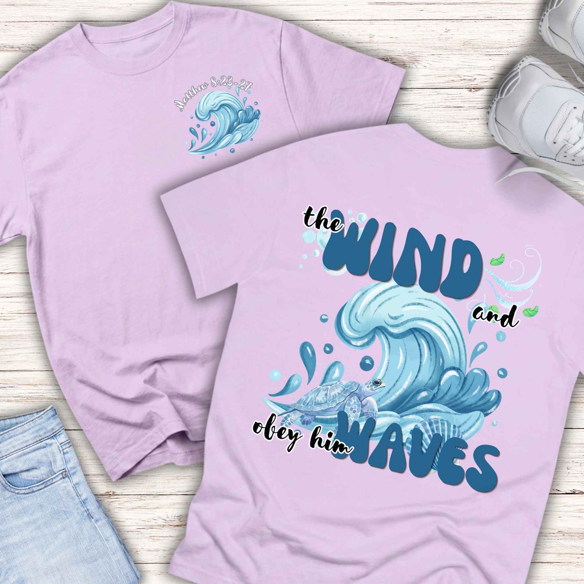 Youth Tee — "The Wind and Waves" Surf Wave Graphic Shirt (Kids Coastal Summer Tee)