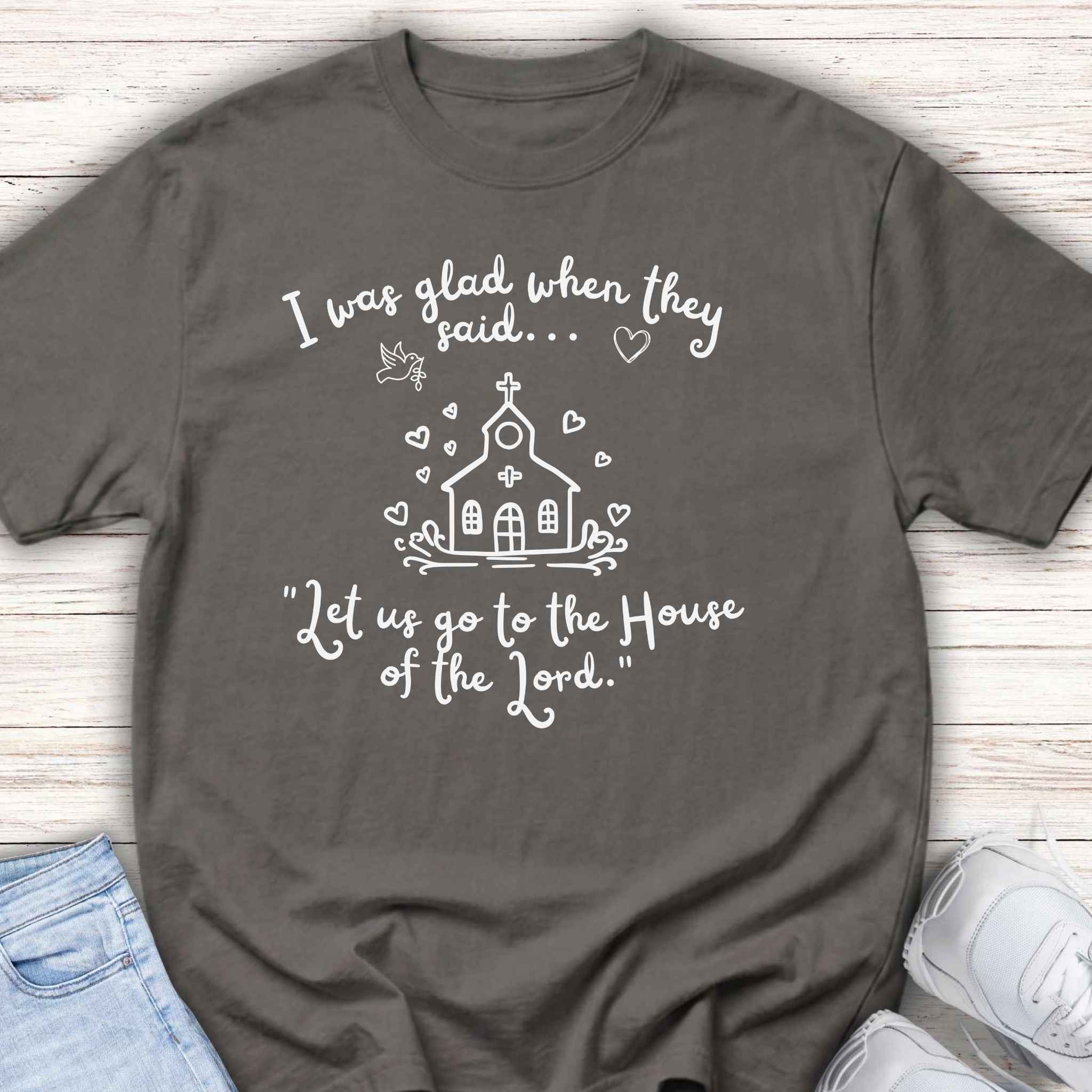 Youth Tee - "I Was Glad When They Said... Let Us Go to the House of the Lord" Church Kids Shirt
