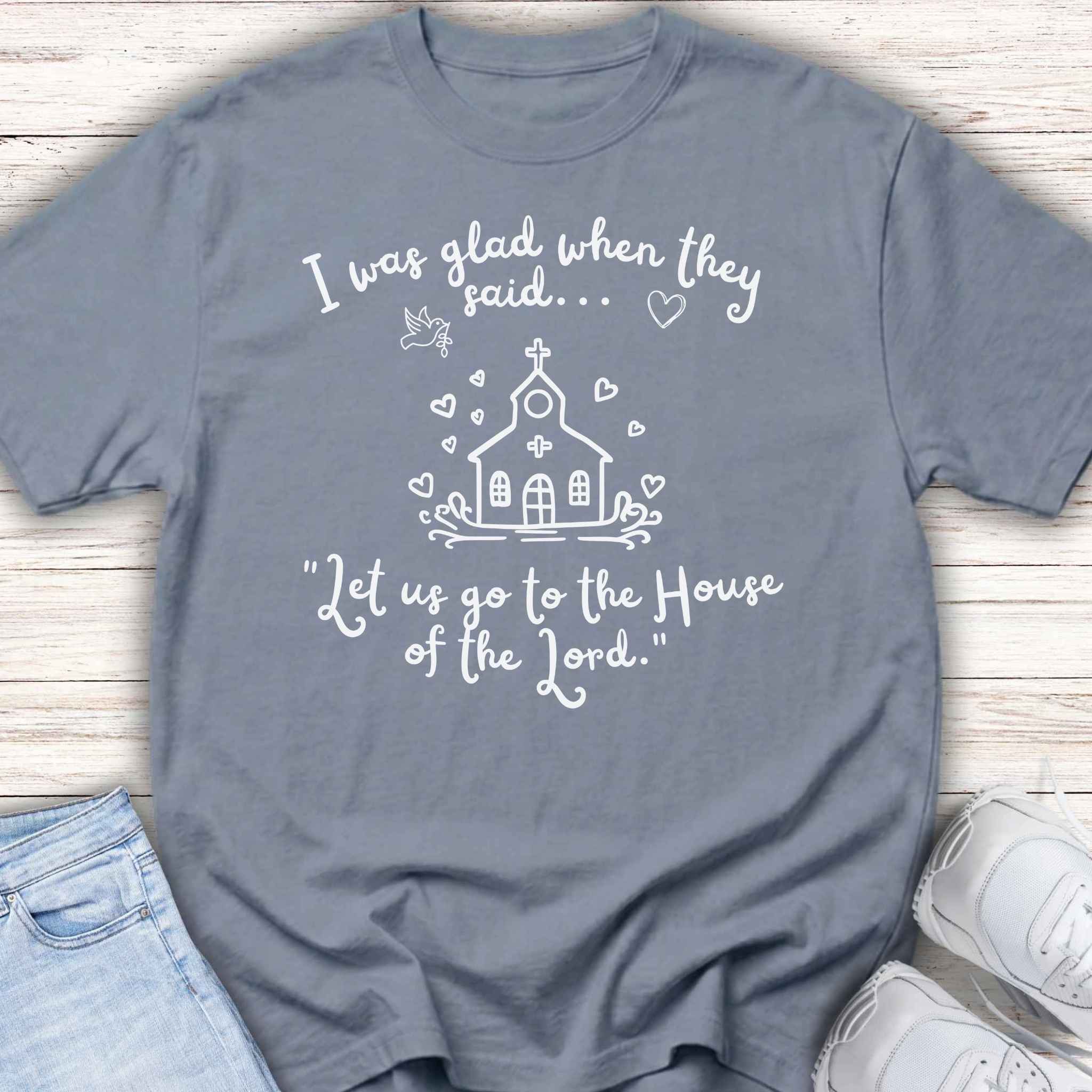 Youth Tee - "I Was Glad When They Said... Let Us Go to the House of the Lord" Church Kids Shirt