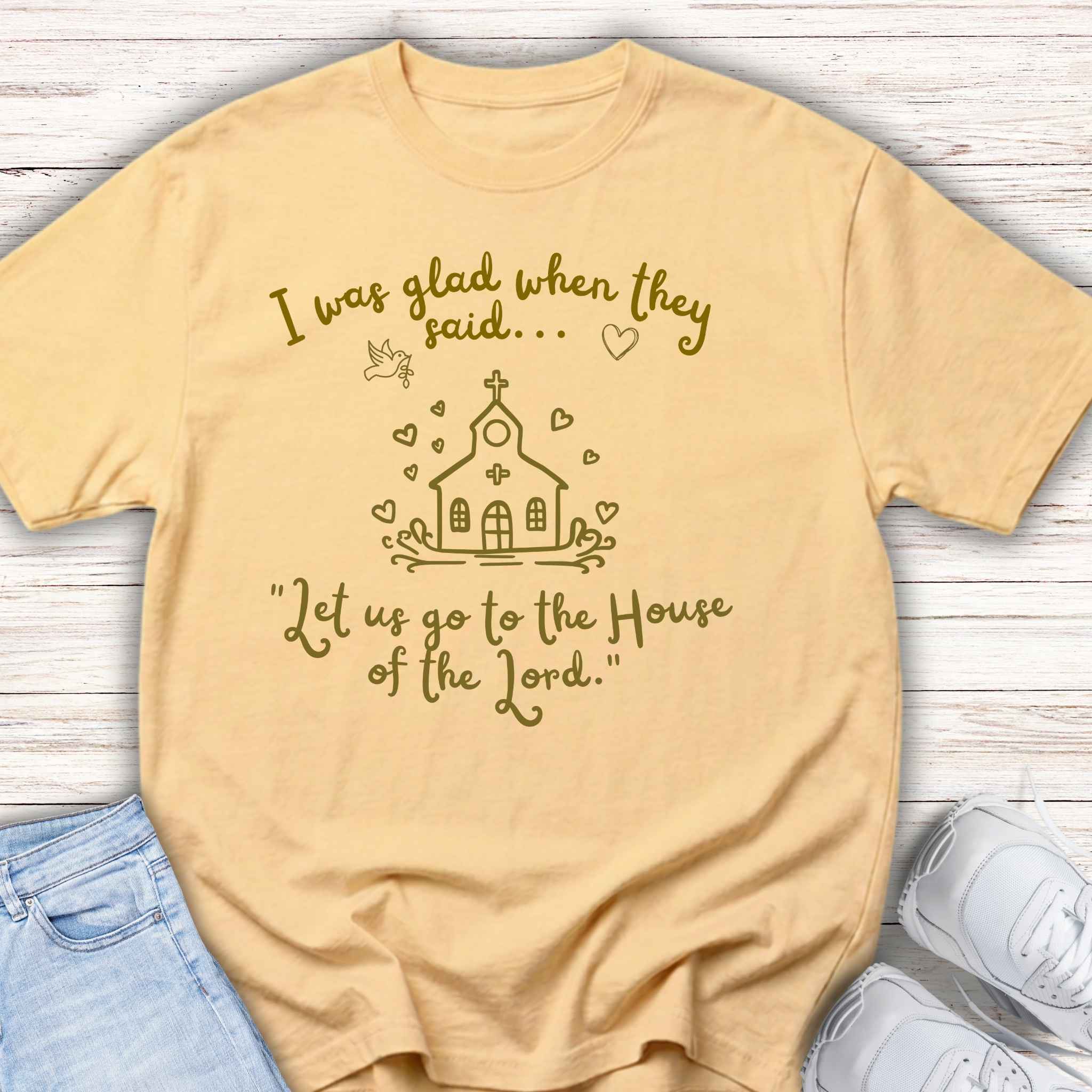 Youth Tee - "I Was Glad When They Said... Let Us Go to the House of the Lord" Church Kids Shirt