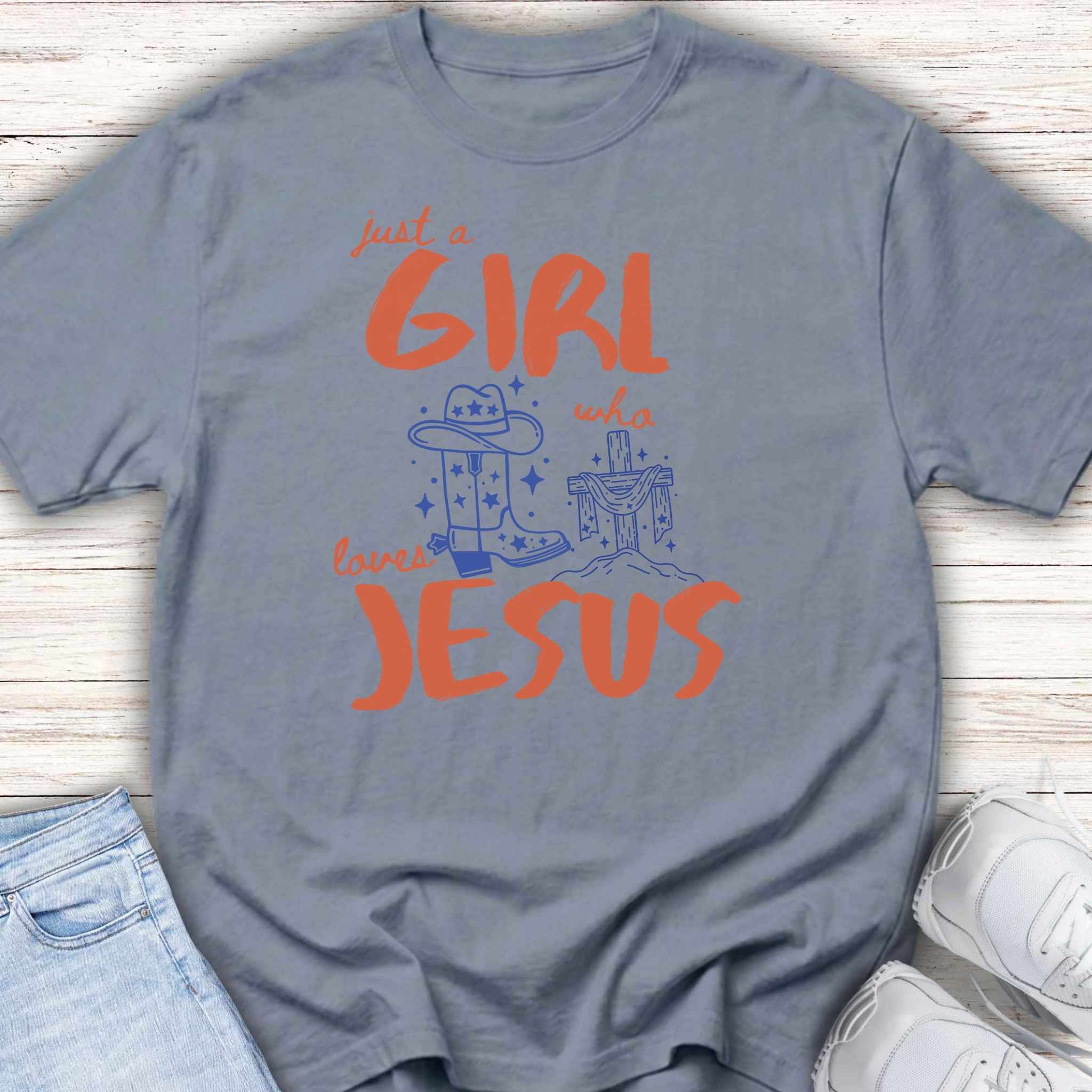 Youth Tee — “Just a Girl Who Loves Jesus” Christian Kids T-Shirt
