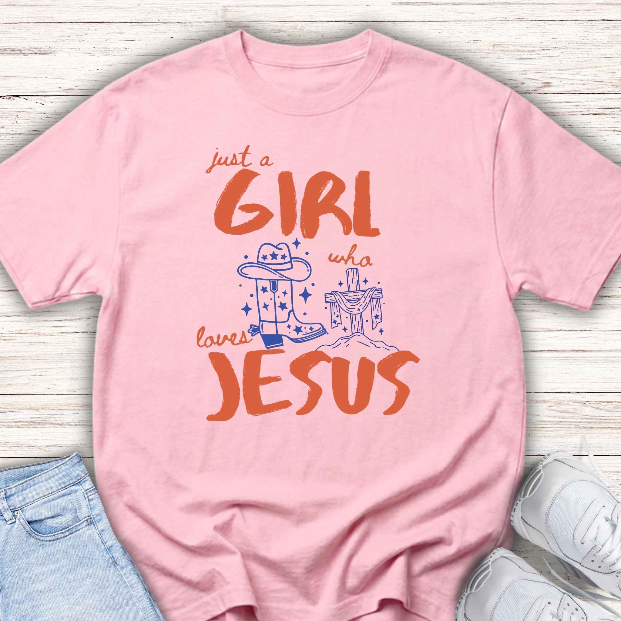 Youth Tee — “Just a Girl Who Loves Jesus” Christian Kids T-Shirt