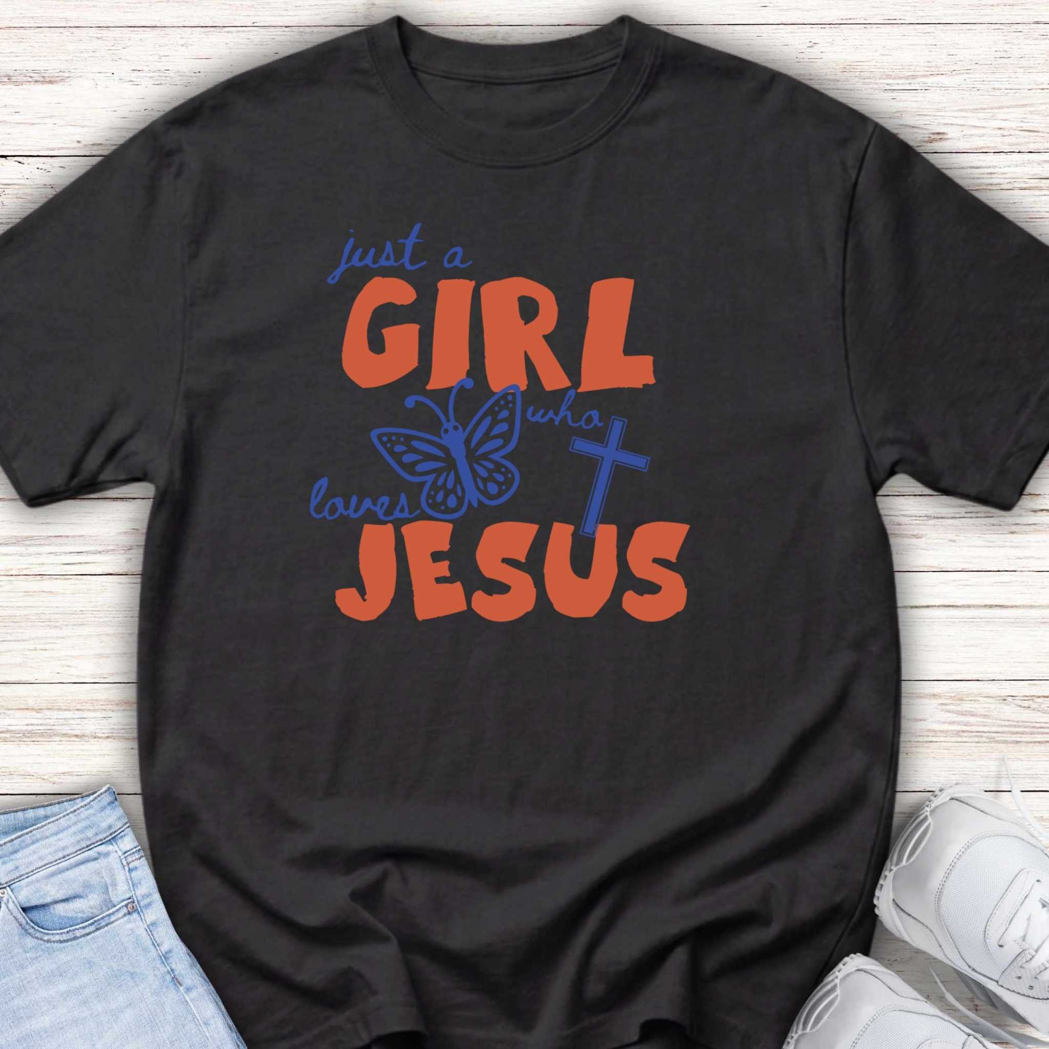 Youth Tee — "Just a Girl Who Loves Jesus" Christian Tee