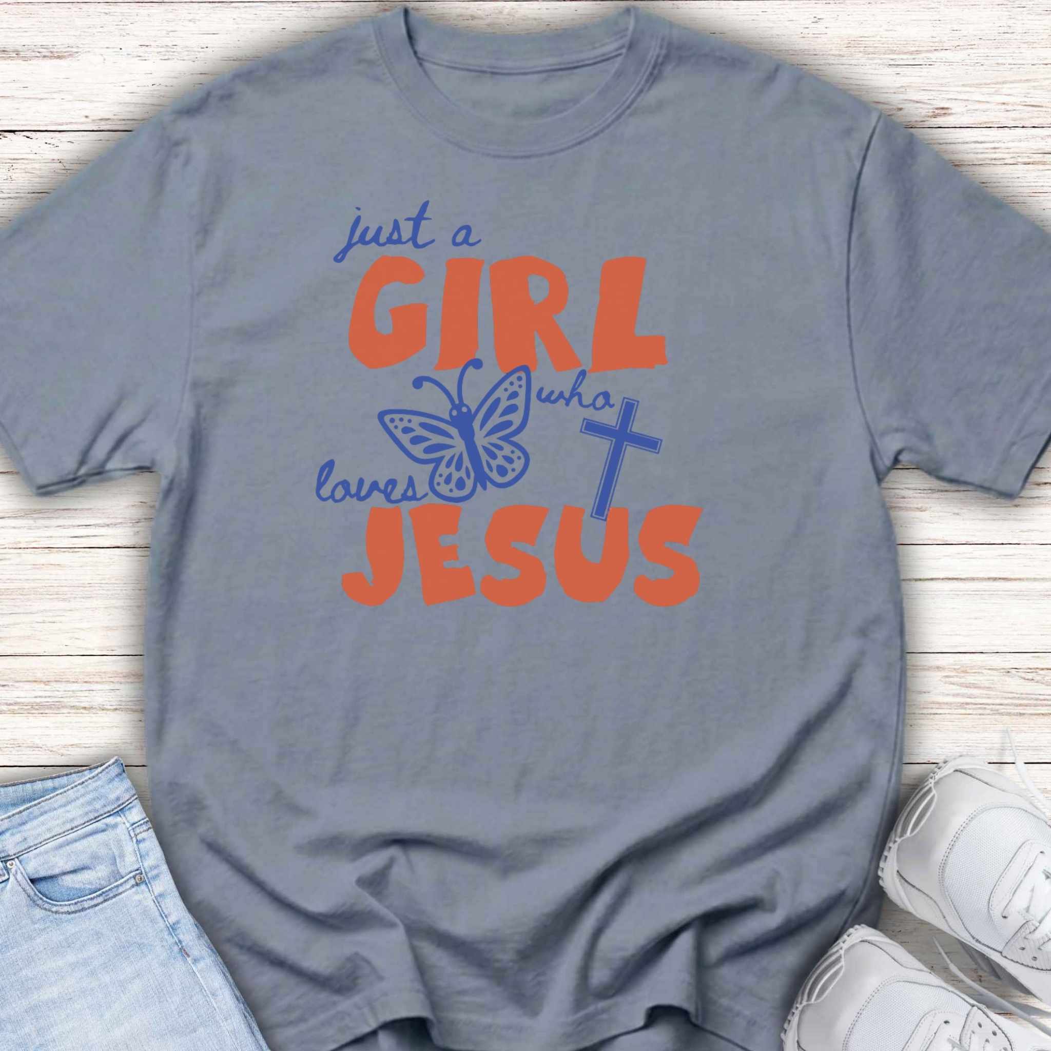 Youth Tee — "Just a Girl Who Loves Jesus" Christian Tee