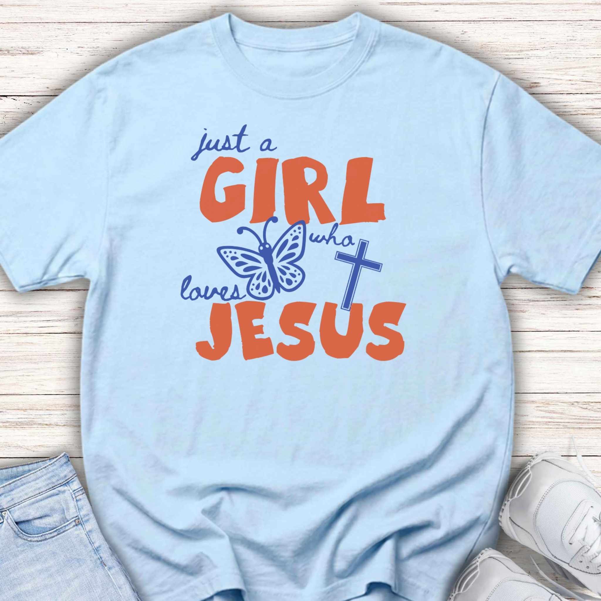 Youth Tee — "Just a Girl Who Loves Jesus" Christian Tee