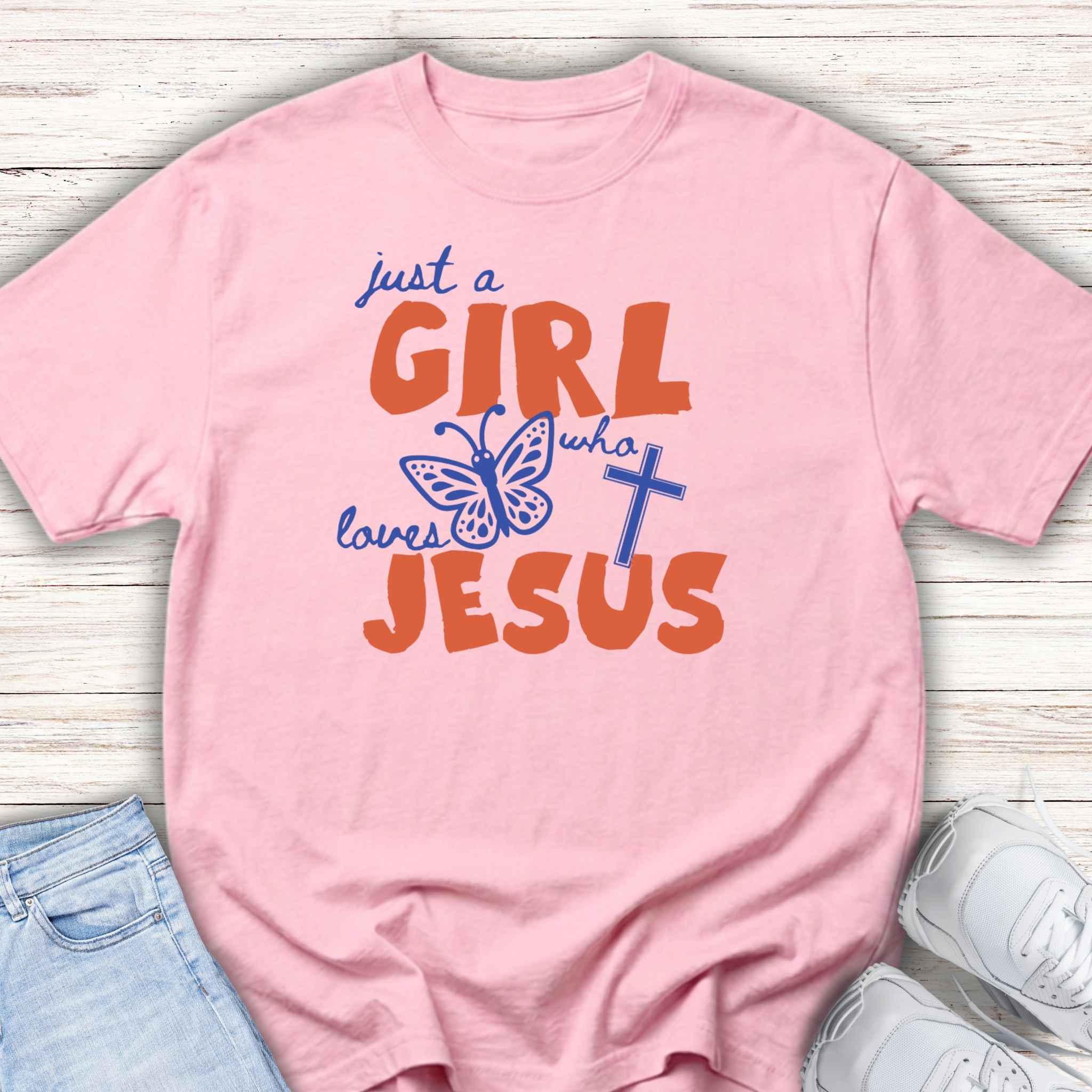 Youth Tee — "Just a Girl Who Loves Jesus" Christian Tee