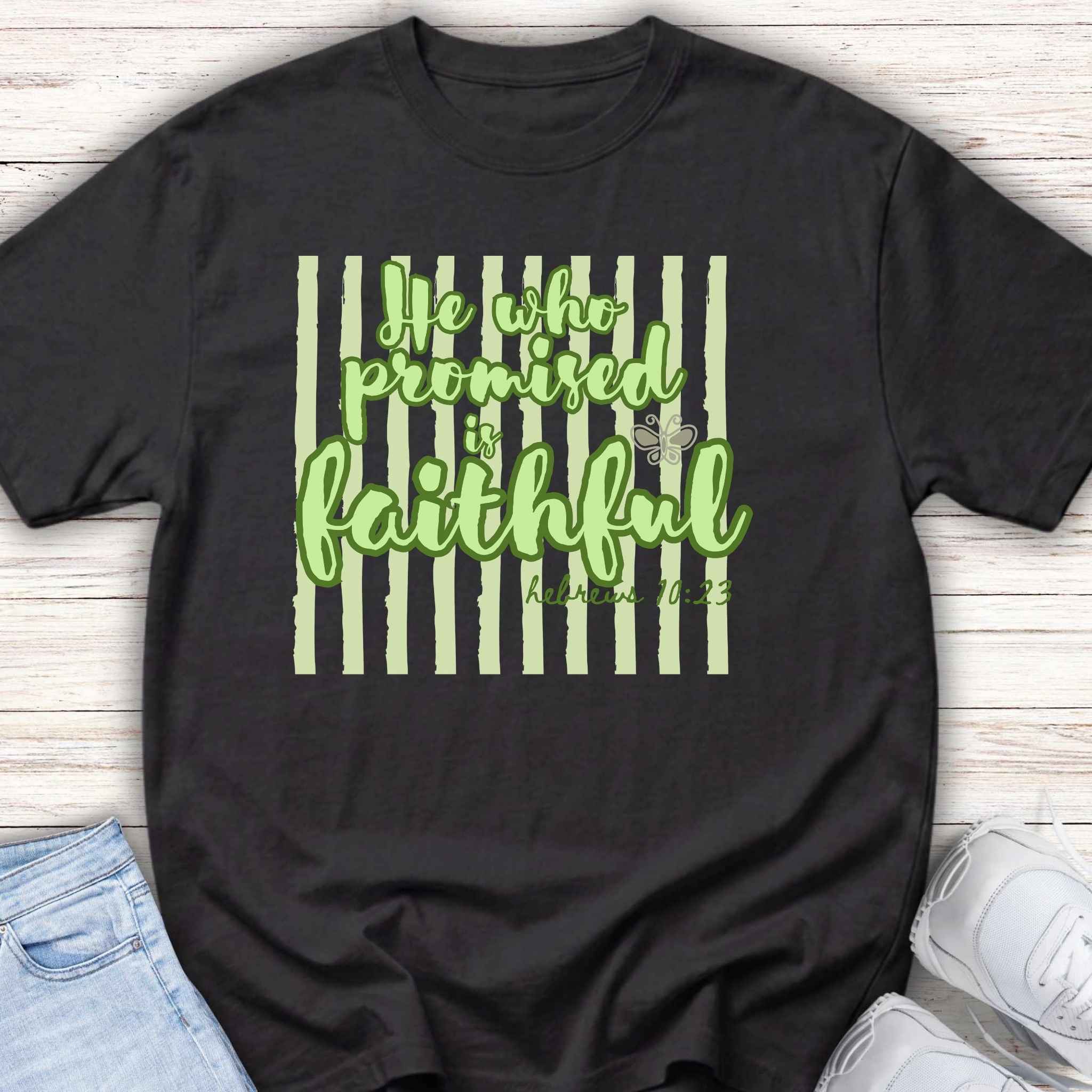 Youth Tee — "He Who Promised Is Faithful" Christian Kids Shirt