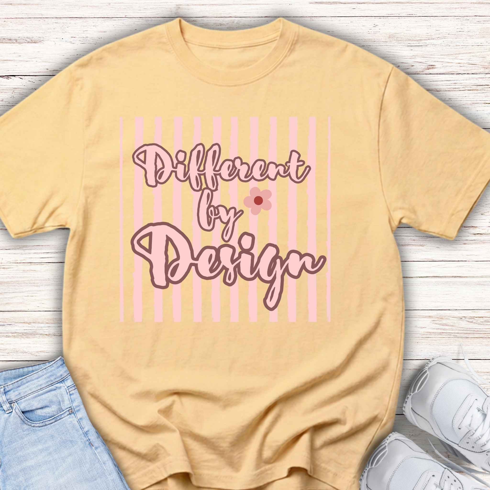 Youth Tee — "Different by Design" striped tee