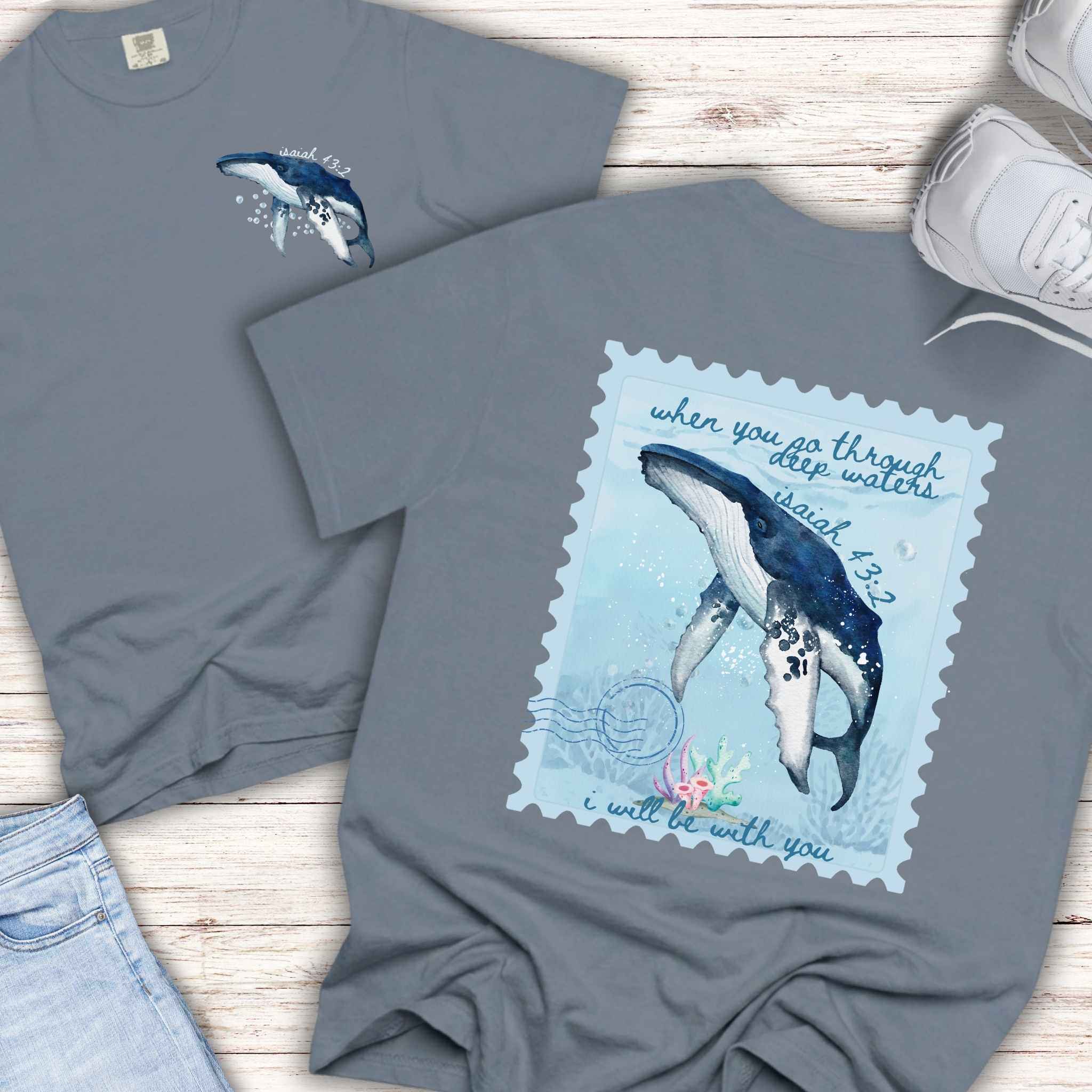 Deep waters- Isaiah 43:2 tee