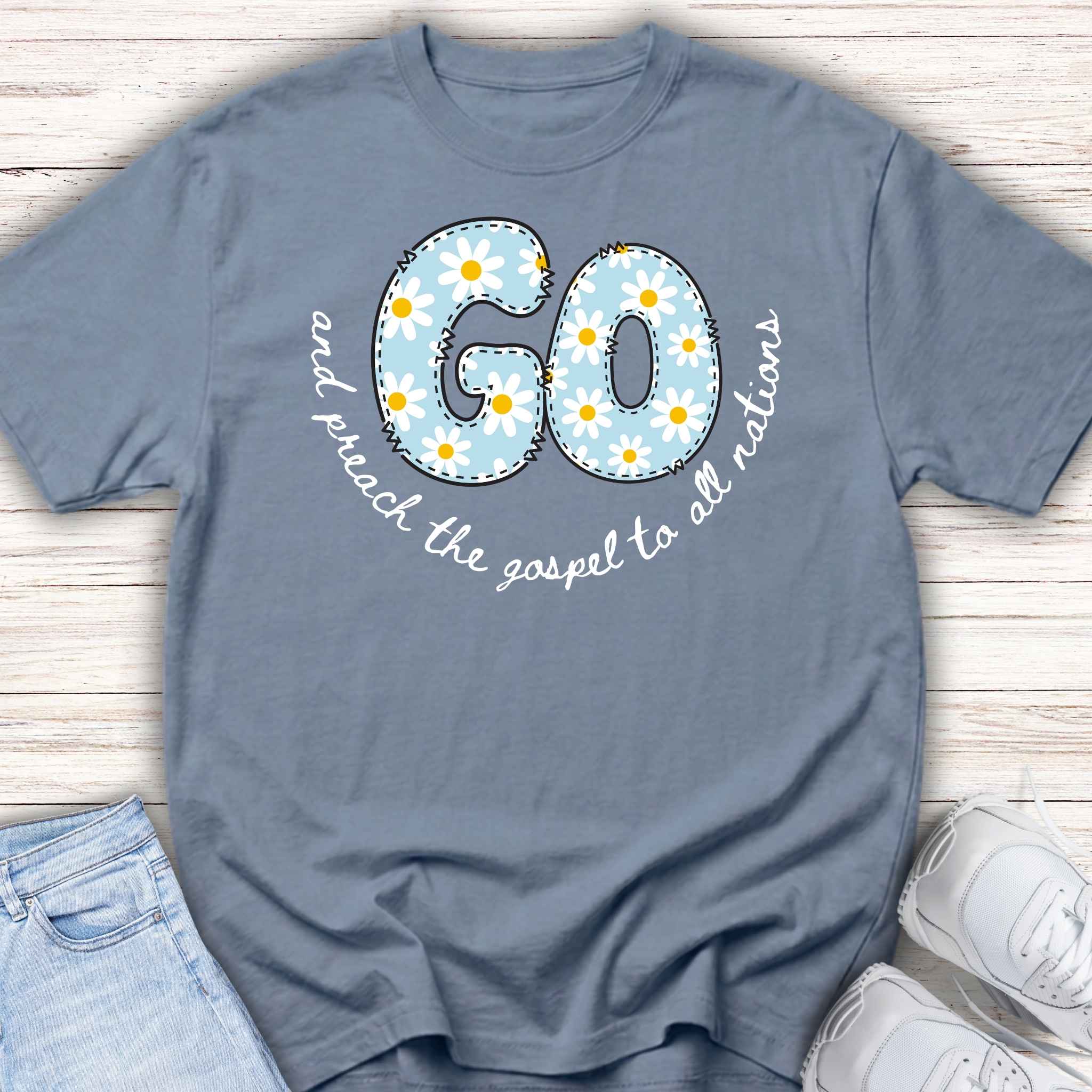 Cute Daisy "Go" and preach the Gospel Youth Tee