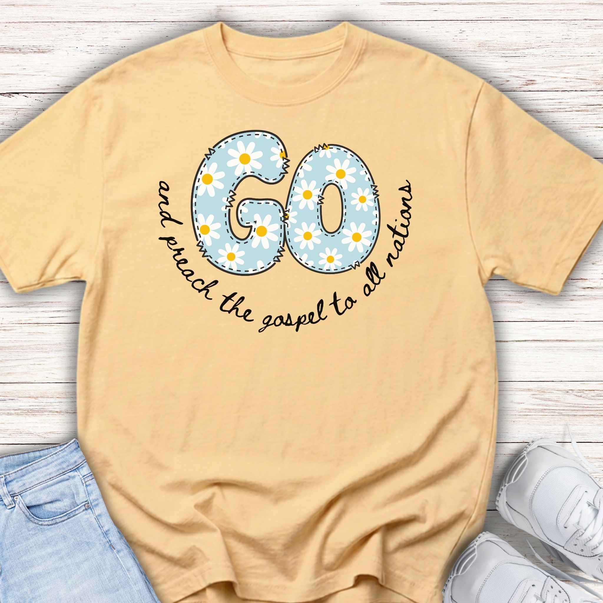 Cute Daisy "Go" and preach the Gospel Youth Tee