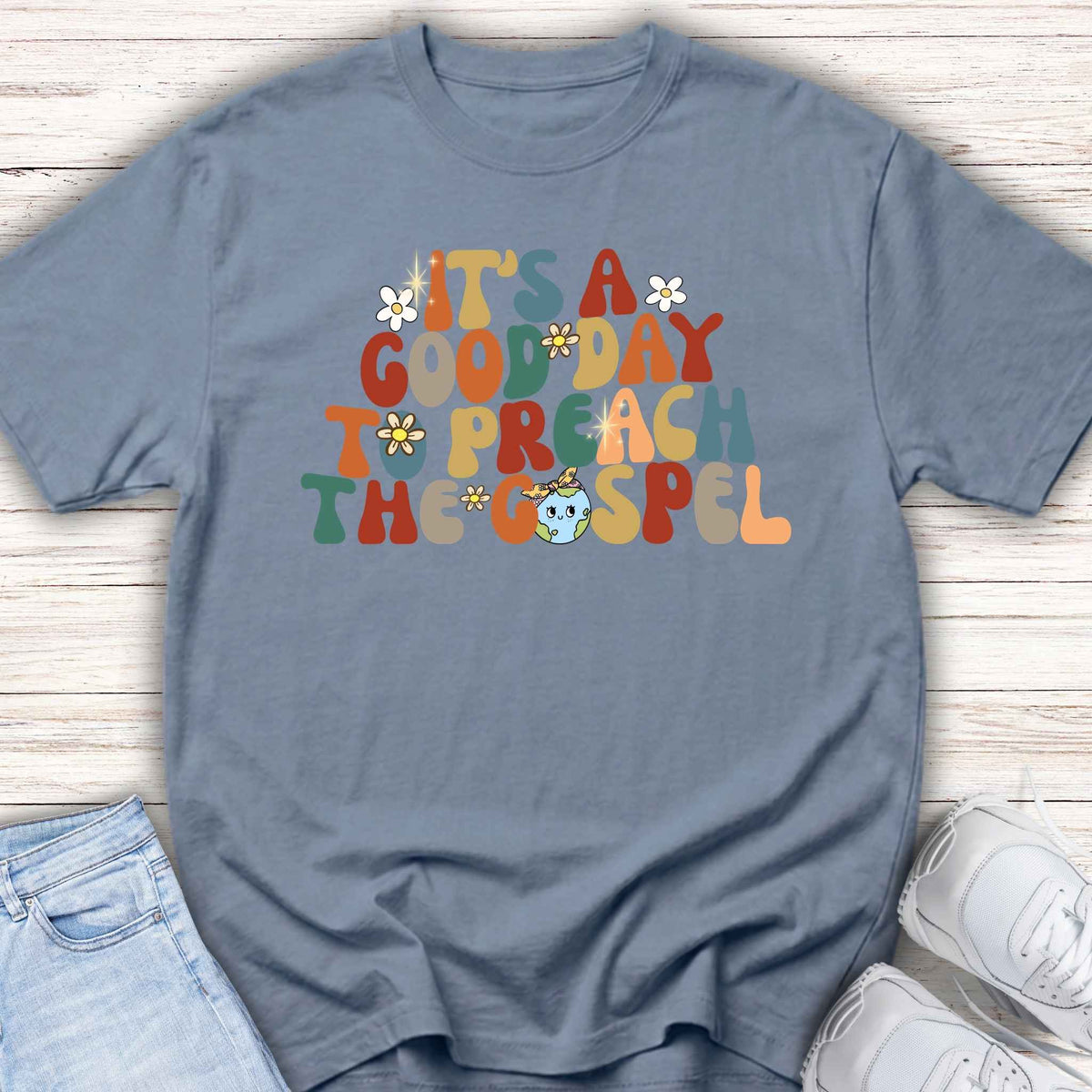 Youth Tee — "It's a Good Day to Preach the Gospel" Retro Faith Shirt