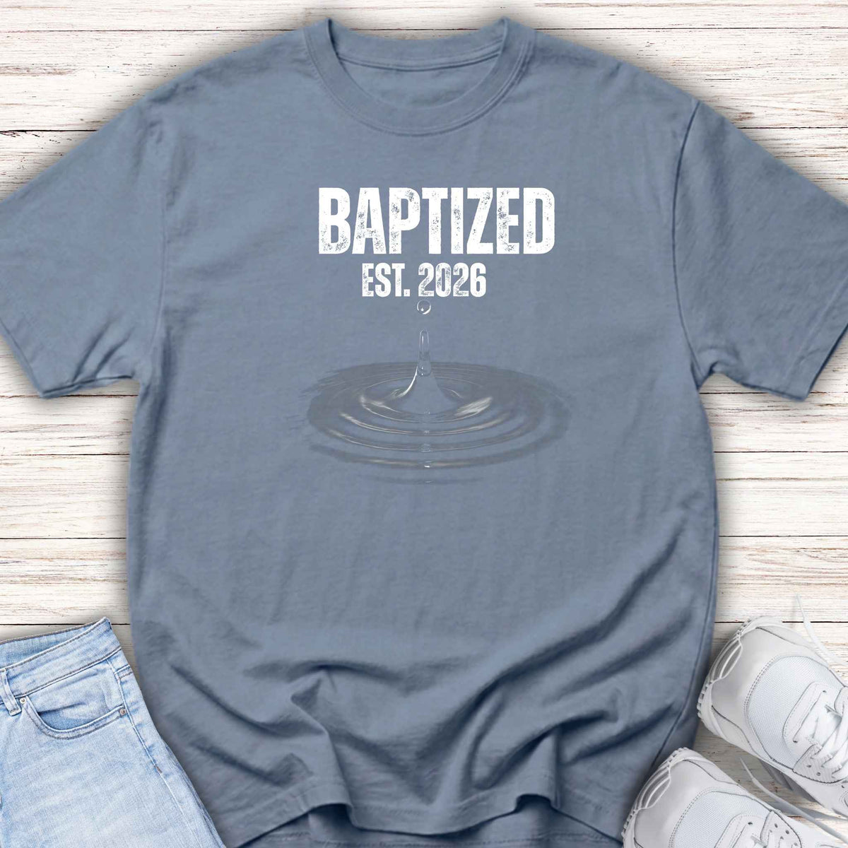 Baptized Tee - 'Baptized Est. 2026' Youth Christian Baptism T-Shirt