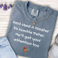 Youth T‑Shirt “God Used a Rooster to Humble Peter” – Kids Christian Faith Tee