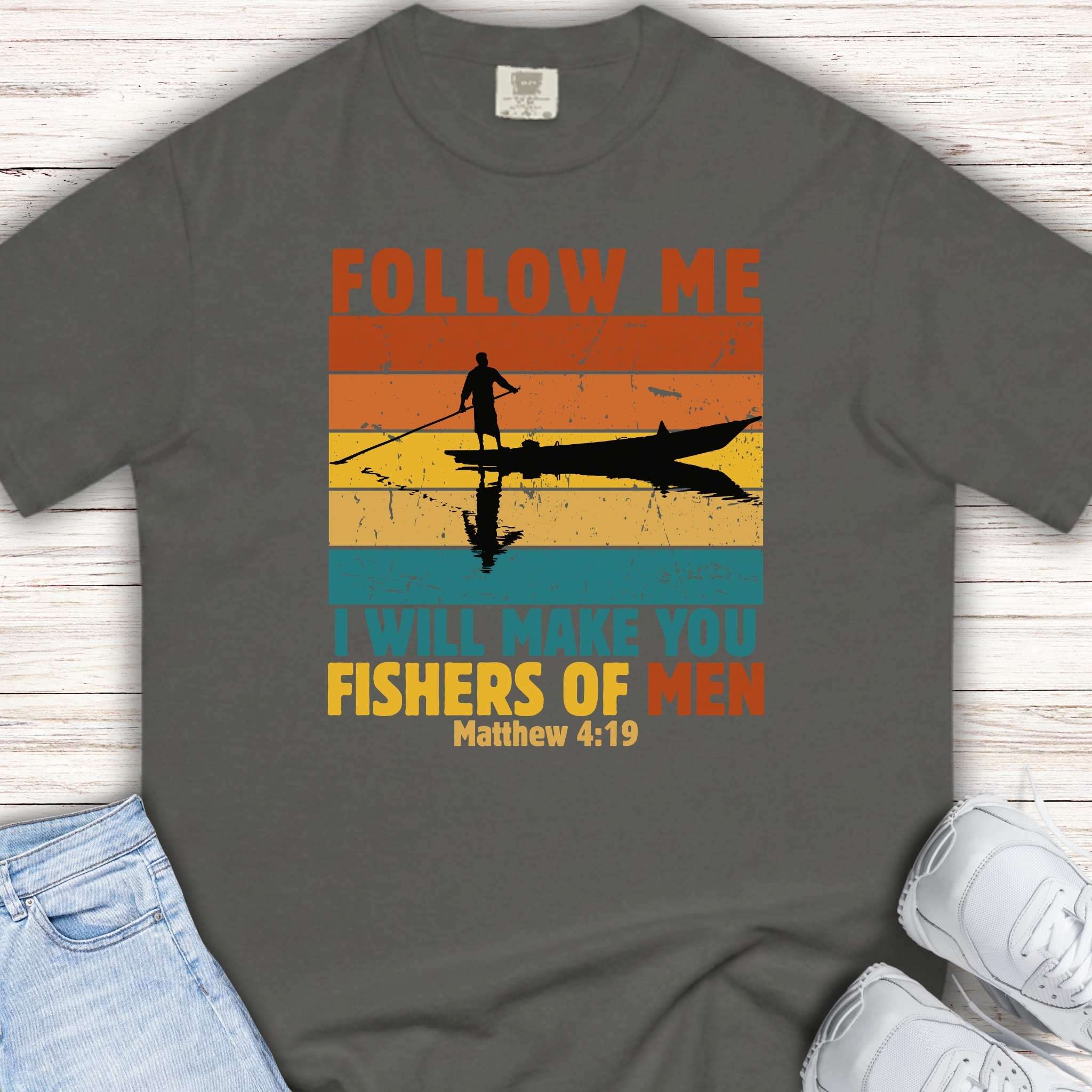 Youth Tee — "Follow Me: I Will Make You Fishers of Men" Christian Tee
