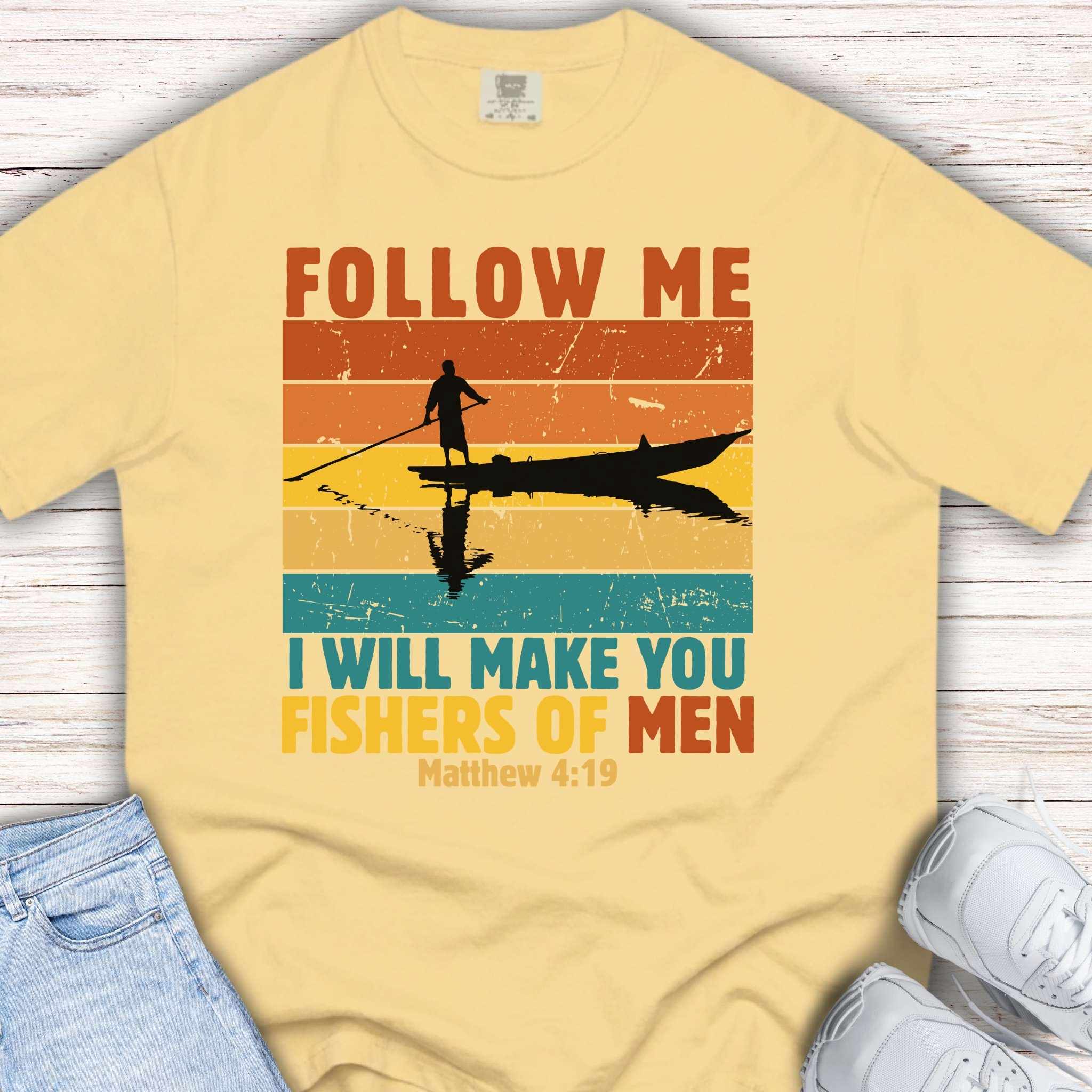 Youth Tee — "Follow Me: I Will Make You Fishers of Men" Christian Tee