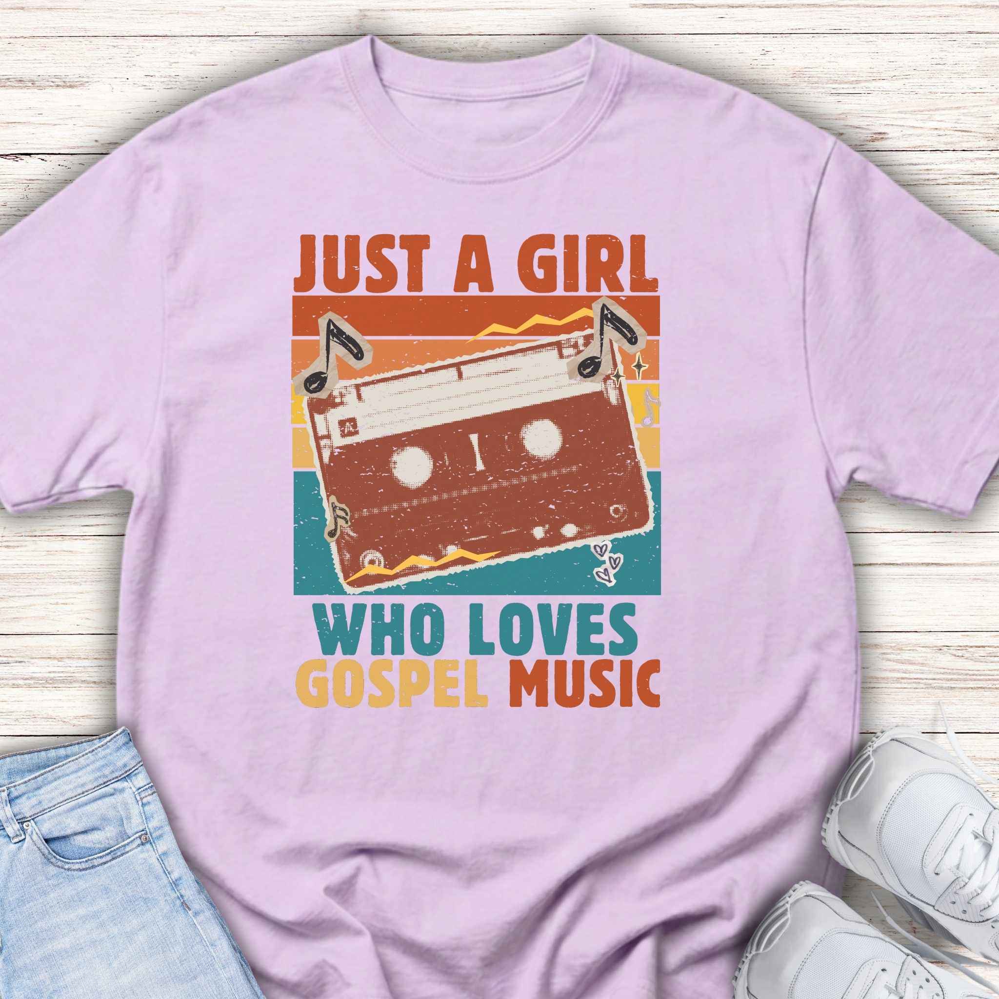 Youth Tee — "Just a Girl Who Loves Gospel Music" Retro Cassette Shirt