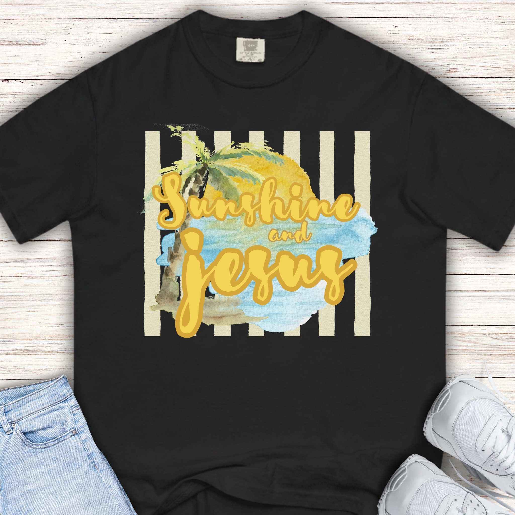 Youth Tee — "Sunshine and Jesus" Palm Beach Christian Graphic Shirt