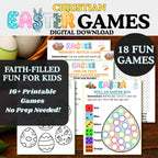 Christian Easter Games Bundle for Kids | Printable Bible Easter Activities | Church Easter Party Games