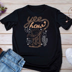 Kids Tee — 'Yee Haw' Cowboy Boot & Cactus Western Graphic