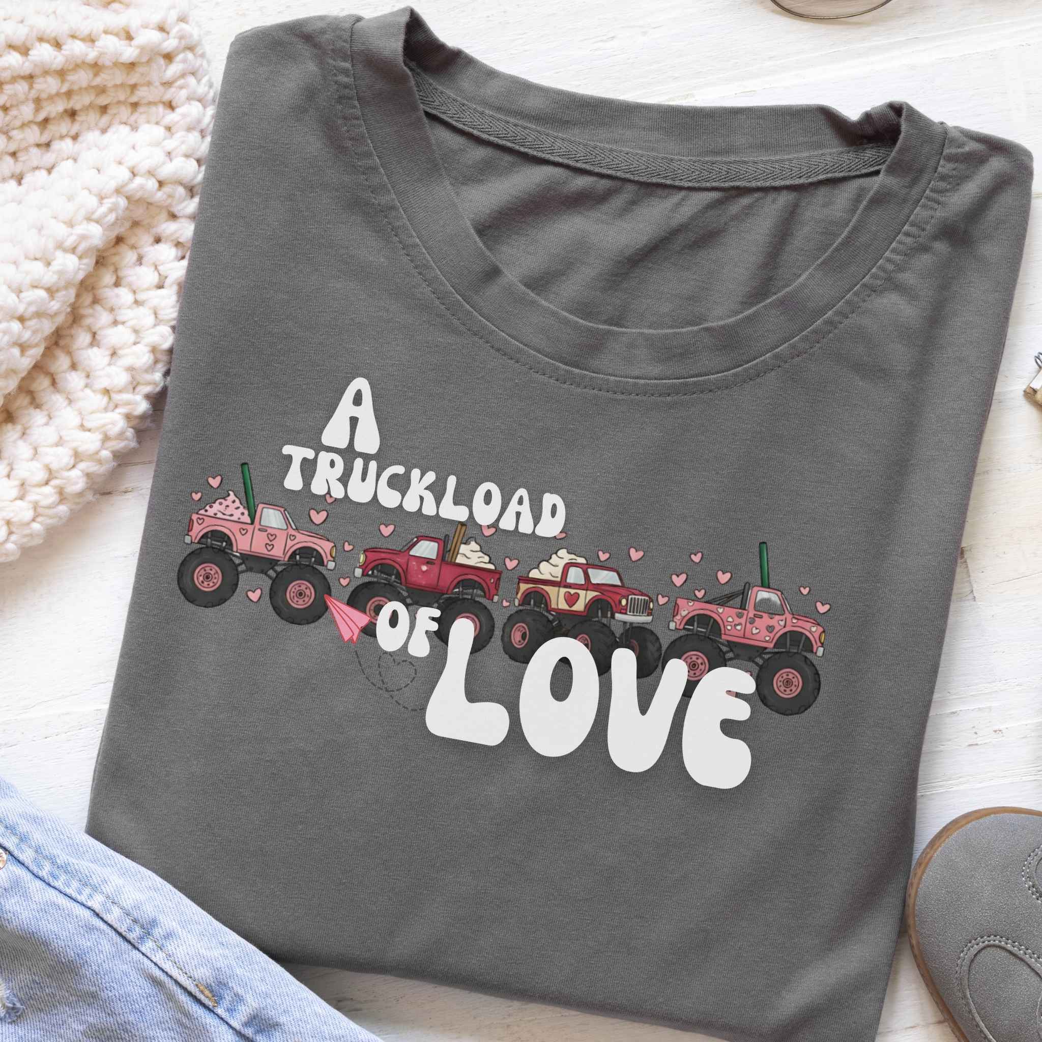 Kids T-Shirt “A Truckload of Love” Cute Valentine Tee