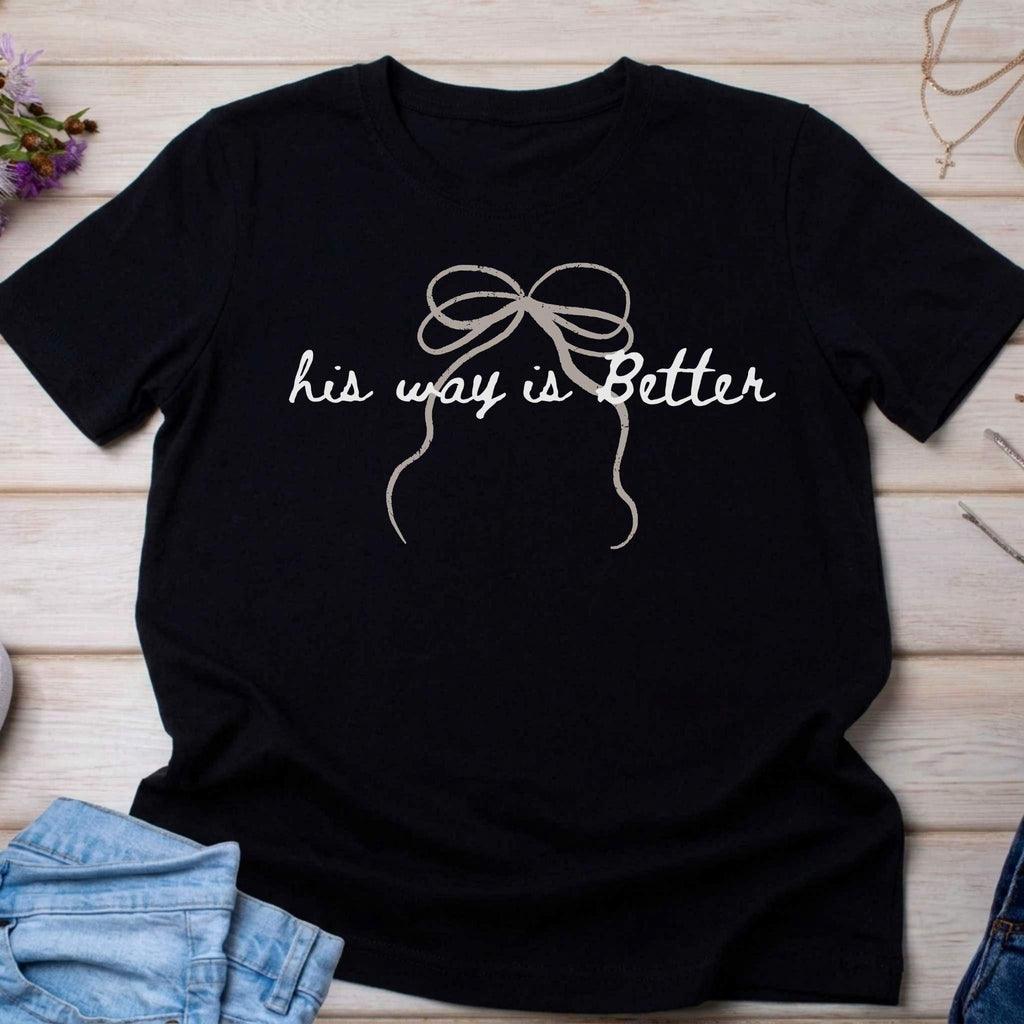 Kids T-Shirt — "His Way is Better" Bow Graphic Tee