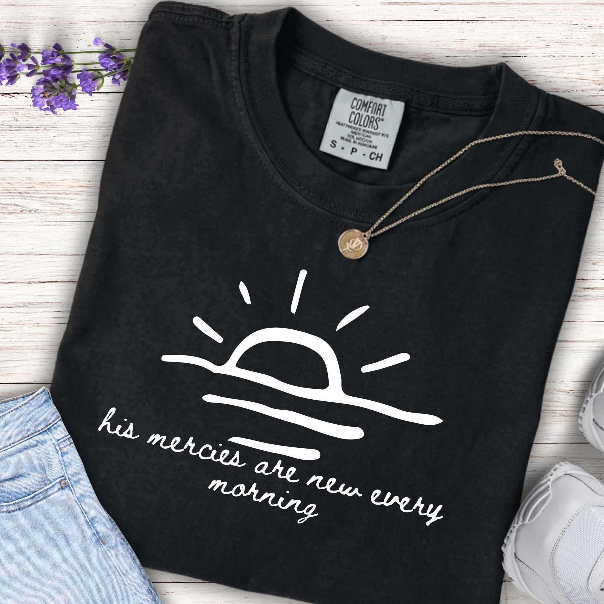 Youth Tee — "His Mercies Are New Every Morning" Sunrise Graphic Kids Shirt